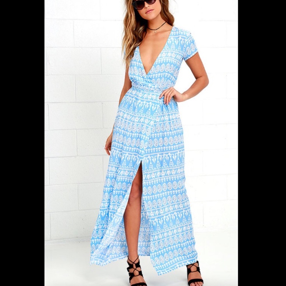 Lulu’s - Boundless Print Wrap Maxi Dress